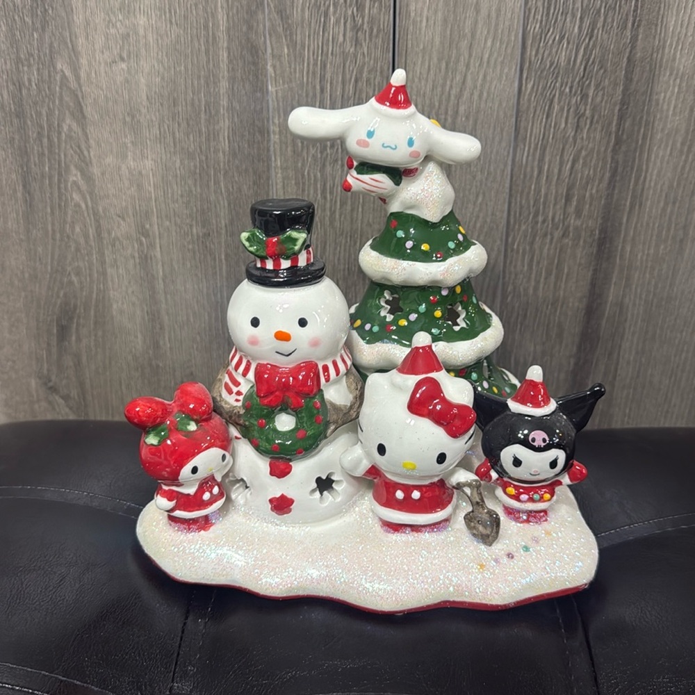 Blue Sky Clayworks Hello Kitty & Friends Christmas Tree & Snowman Candle House